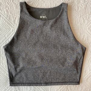 Madewell Make Weekends Longer Crop Racer Tank Activewear Lounge Grey Medium